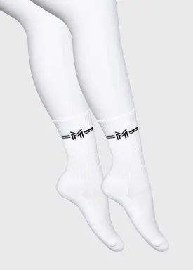 2-Pack Rise Sports Socks (White)
