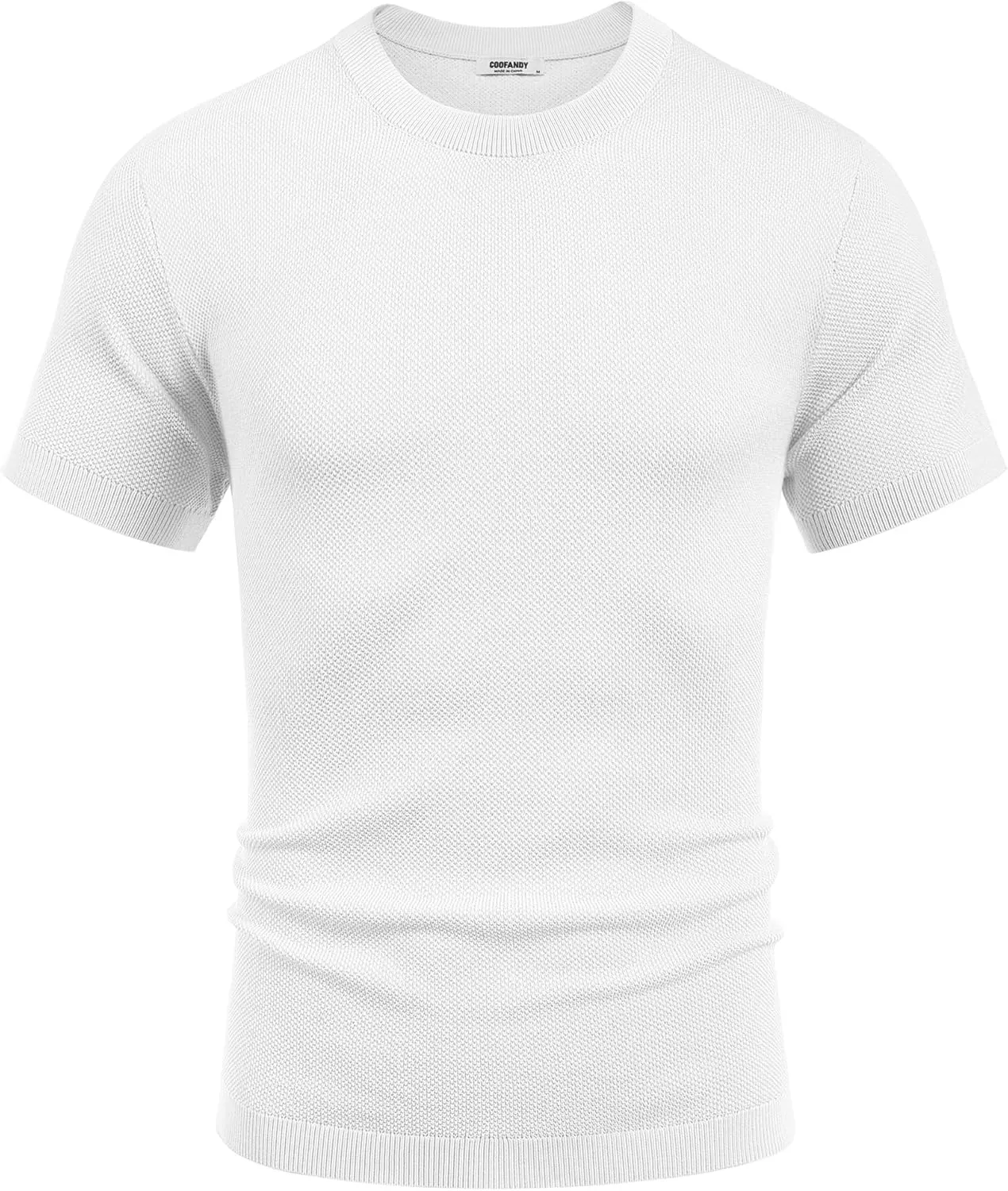 COOFANDY Men's Knit T-Shirts Short Sleeve Crewneck Shirt Casual Textured Pullover Tees