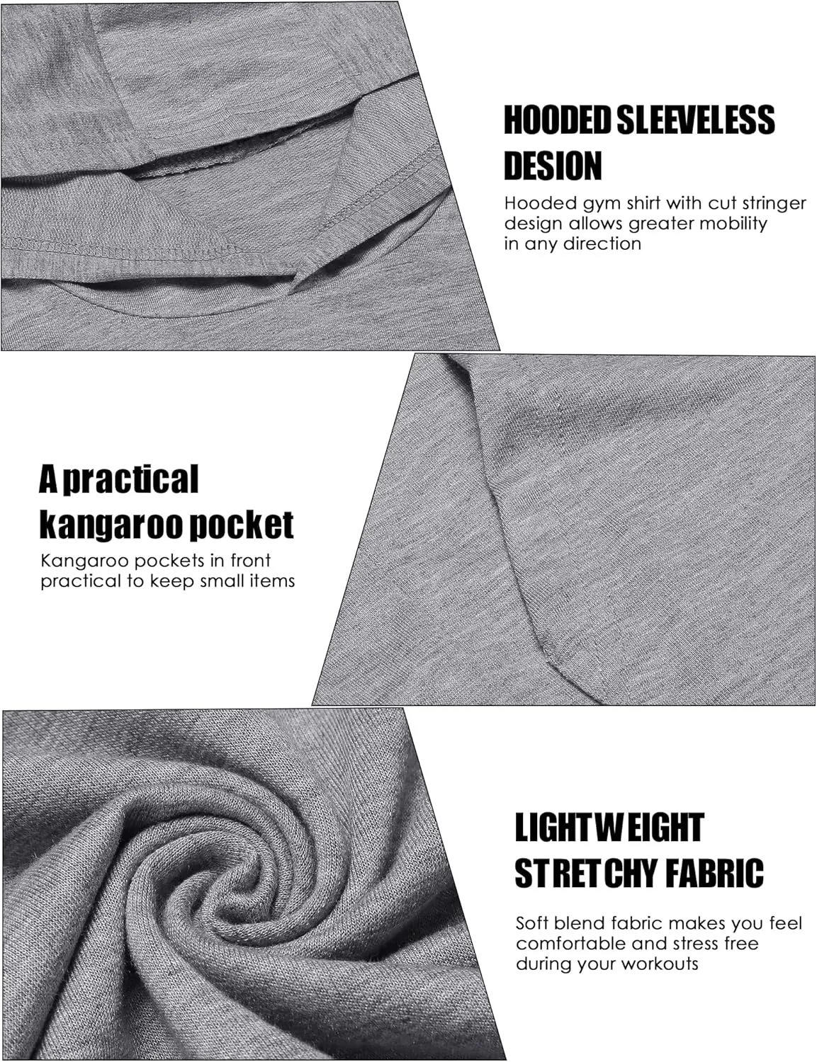 COOFANDY Men's Workout Hooded Tank Tops Bodybuilding Muscle Cut Off T Shirt Sleeveless Gym Hoodies