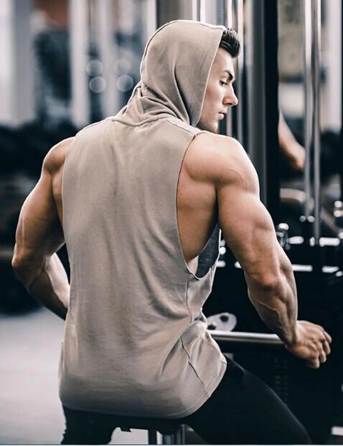 COOFANDY Men's Workout Hooded Tank Tops Bodybuilding Muscle Cut Off T Shirt Sleeveless Gym Hoodies