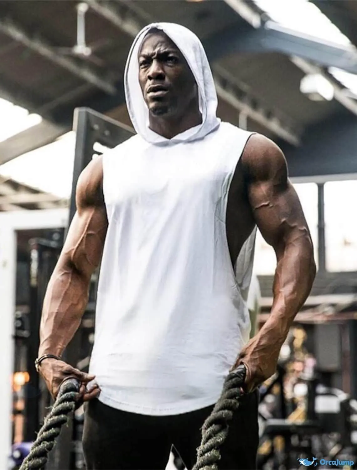 COOFANDY Men's Workout Hooded Tank Tops Bodybuilding Muscle Cut Off T Shirt Sleeveless Gym Hoodies