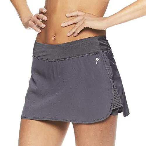HEAD Women's Athletic Tennis Skort - Performance Training & Running Skirt - Medium Grey Spike Skort, X-Small