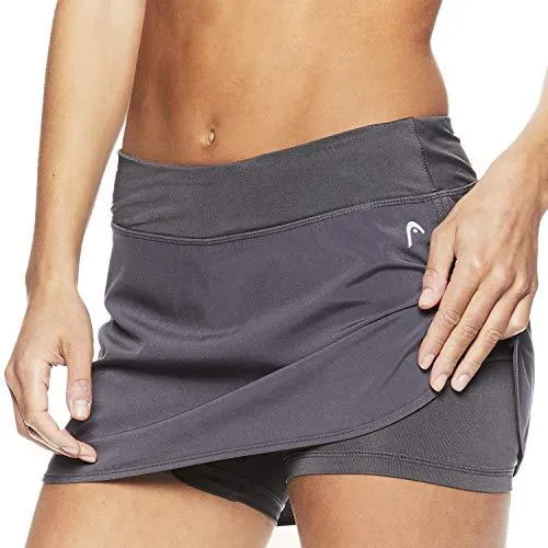 HEAD Women's Athletic Tennis Skort - Performance Training & Running Skirt - Medium Grey Spike Skort, X-Small