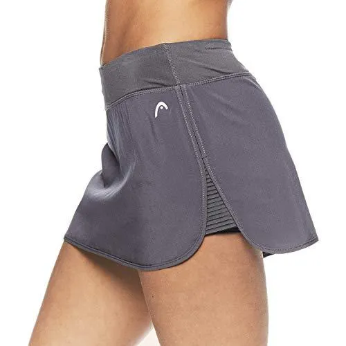 HEAD Women's Athletic Tennis Skort - Performance Training & Running Skirt - Medium Grey Spike Skort, X-Small