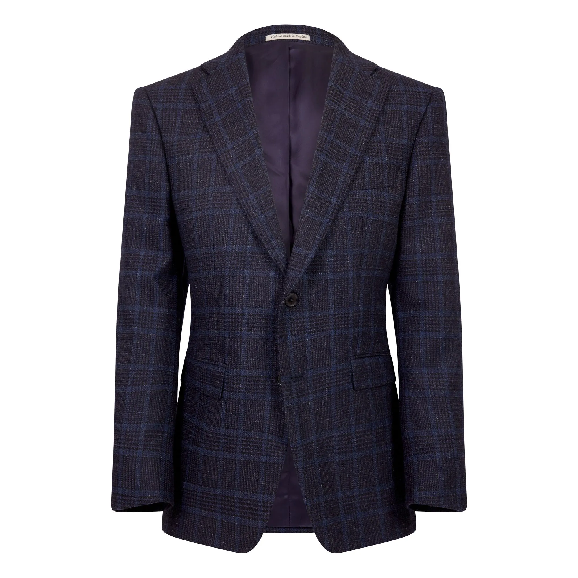 HENRY SARTORIAL DORMEUIL Full Canvas Fancy Check Jacket NAVY LG