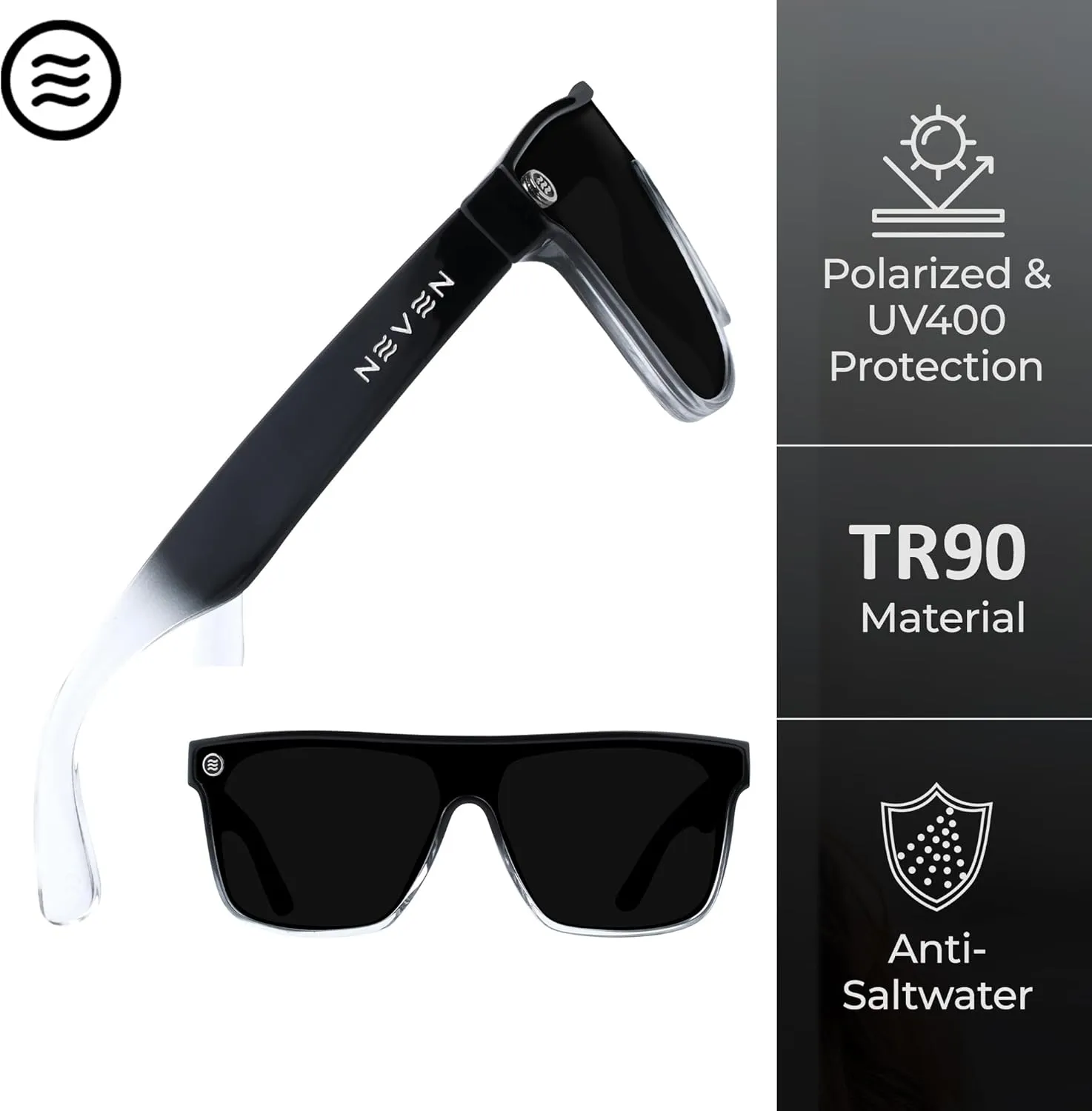NEVEN Legend TR90 UV Polarized Sunglasses for Men & Women - Timeless Square Glasses for Sports
