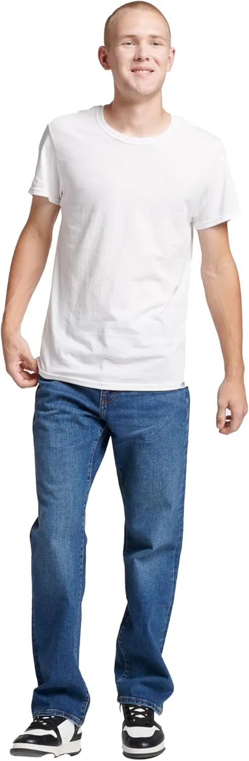 Russell Athletic Men's Dri-Power Cotton Blend Short Sleeve Tees, Moisture Wicking, Odor Protection, UPF 30 , Sizes S-4x