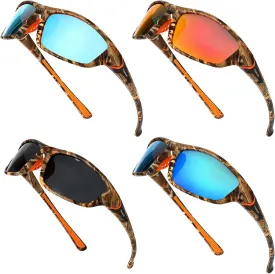 TOODOO 4 Pairs Men Polarized Sunglasses with UV Protection Driving Glasses Sports for Sport Outdoor Activities