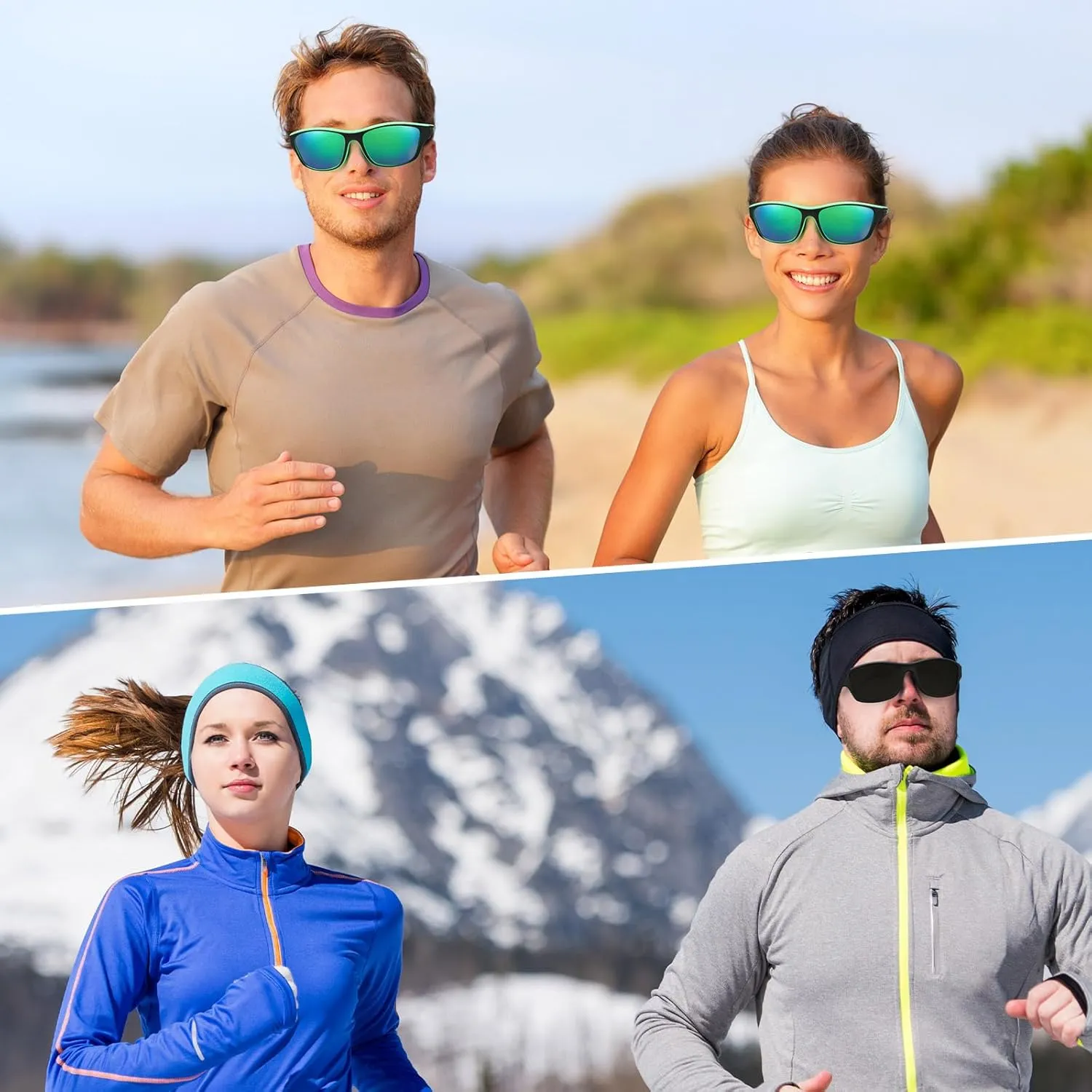 TOODOO 4 Pairs Men Polarized Sunglasses with UV Protection Driving Glasses Sports for Sport Outdoor Activities