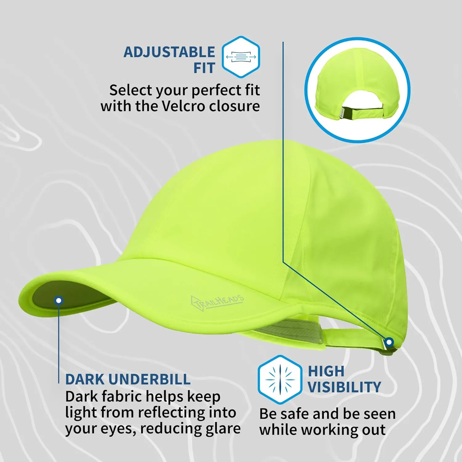 TrailHeads Men??s Running Hat with UV Protection | Quick Dry Sports Hats for Men | UPF 50 Hats | Summer Hats for Men