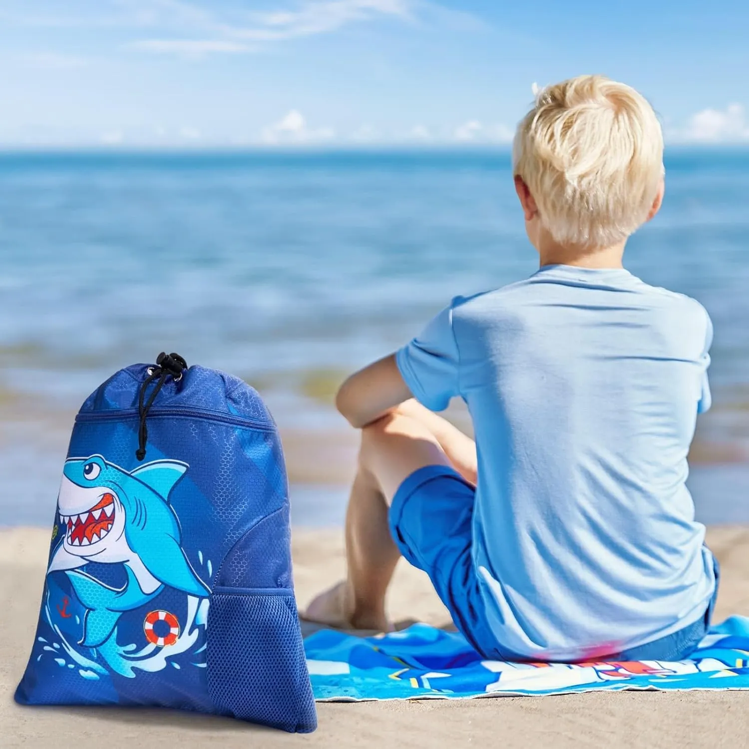 WAWSAM Gym Drawstring Backpack String Bag - 15?? x 17?? Sports Gym Bag for Kids Waterproof Swimming Beach Shopping Yoga Bag