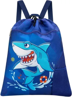 WAWSAM Gym Drawstring Backpack String Bag - 15?? x 17?? Sports Gym Bag for Kids Waterproof Swimming Beach Shopping Yoga Bag