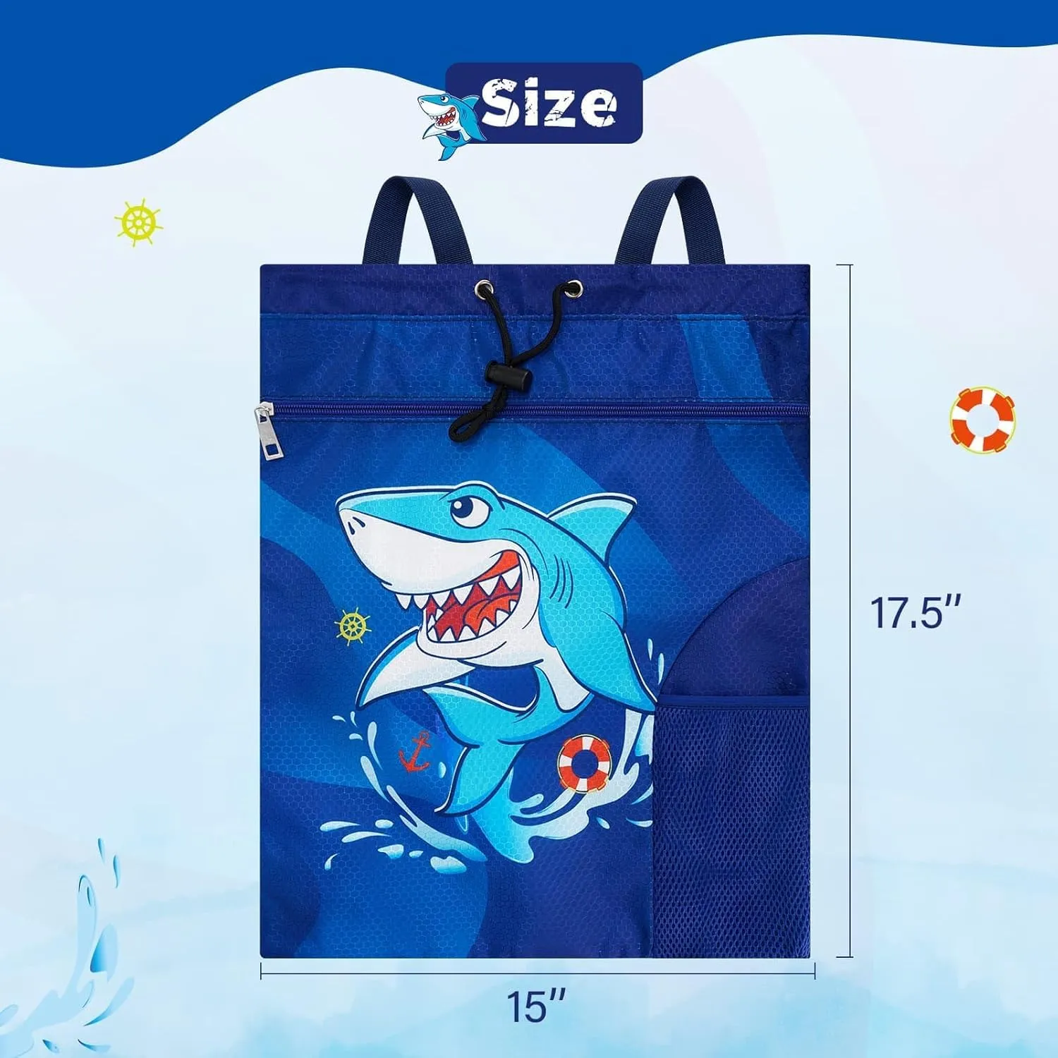 WAWSAM Gym Drawstring Backpack String Bag - 15?? x 17?? Sports Gym Bag for Kids Waterproof Swimming Beach Shopping Yoga Bag